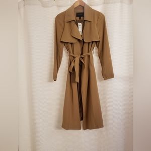 Banana Republic Factory Long Soft Trench Coat Size S Petite Camel